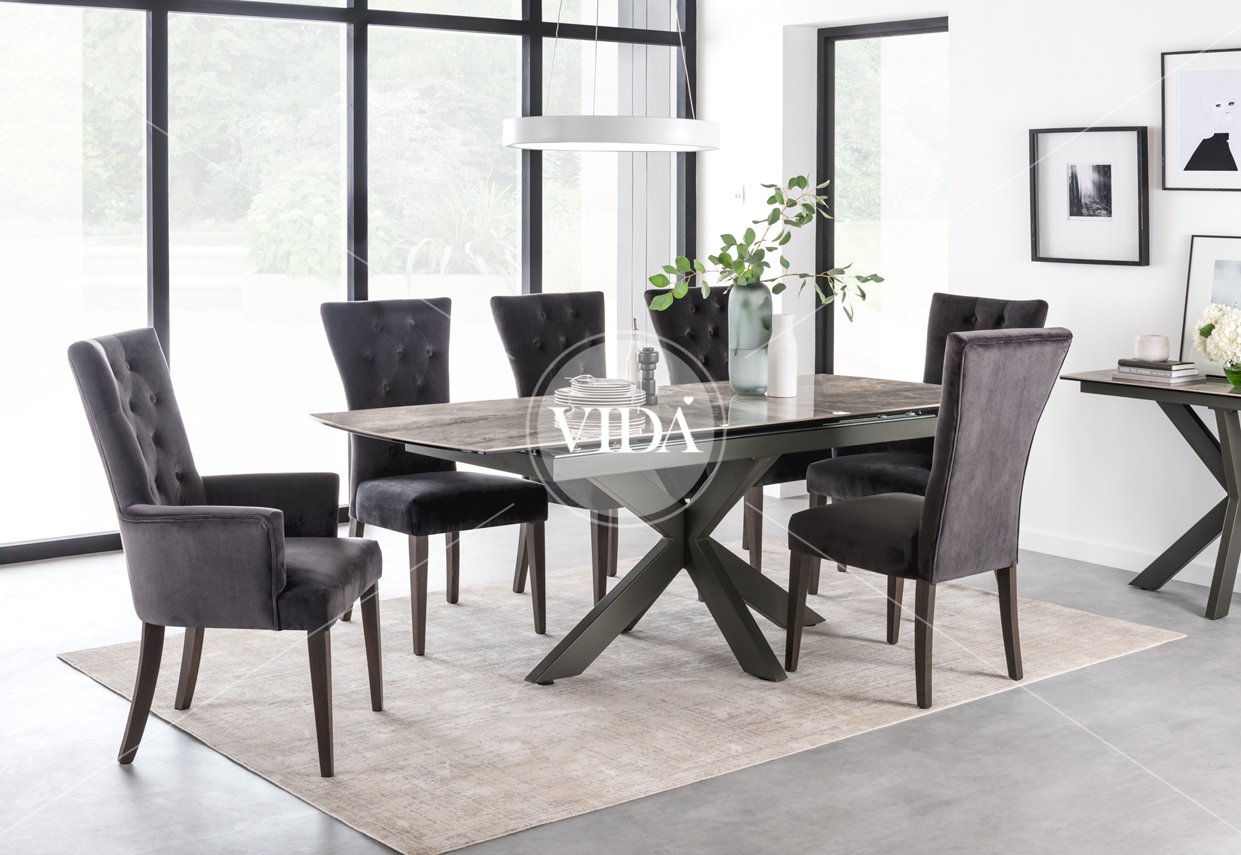 Valerius 1700/2200 Dining Table Grey - Main Image