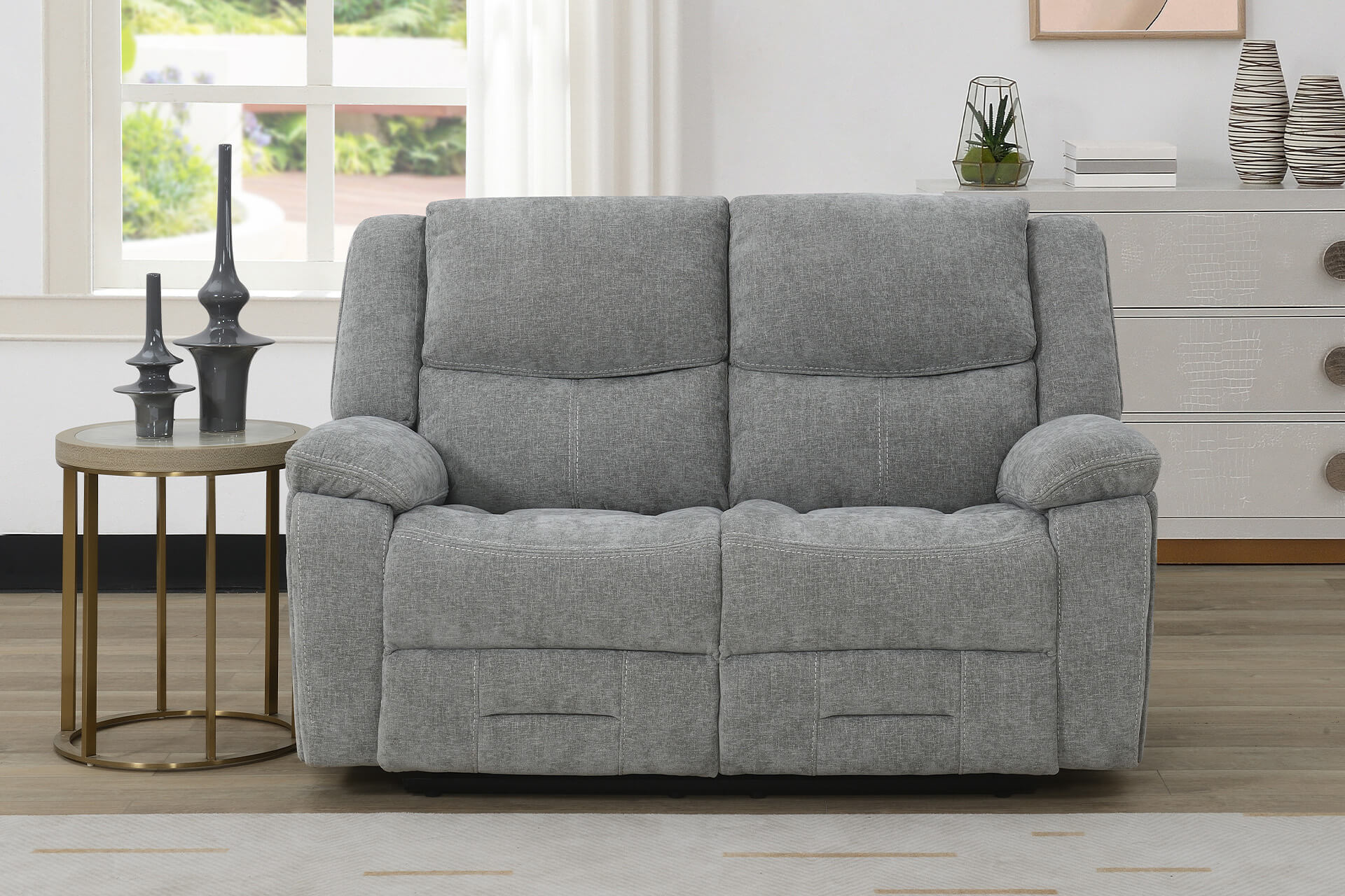 Weston 2 Seater Manual Recliner Grey - Main Image