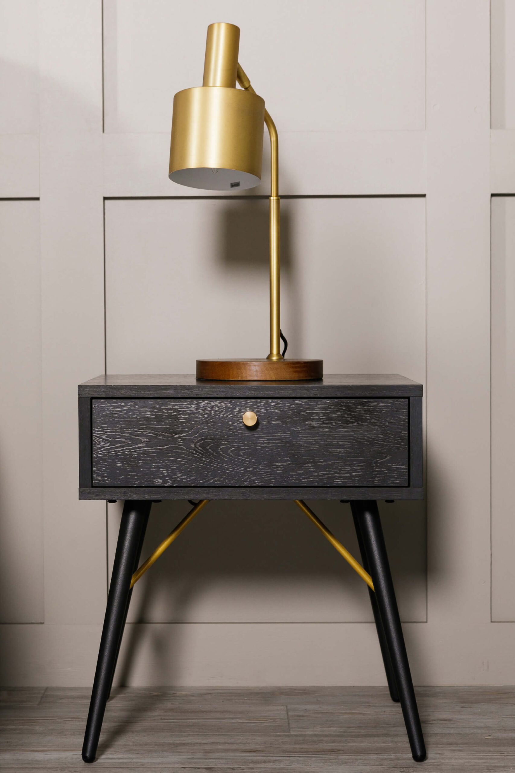 Barcelona Bedside Table 1 Drawer Black - Main Image