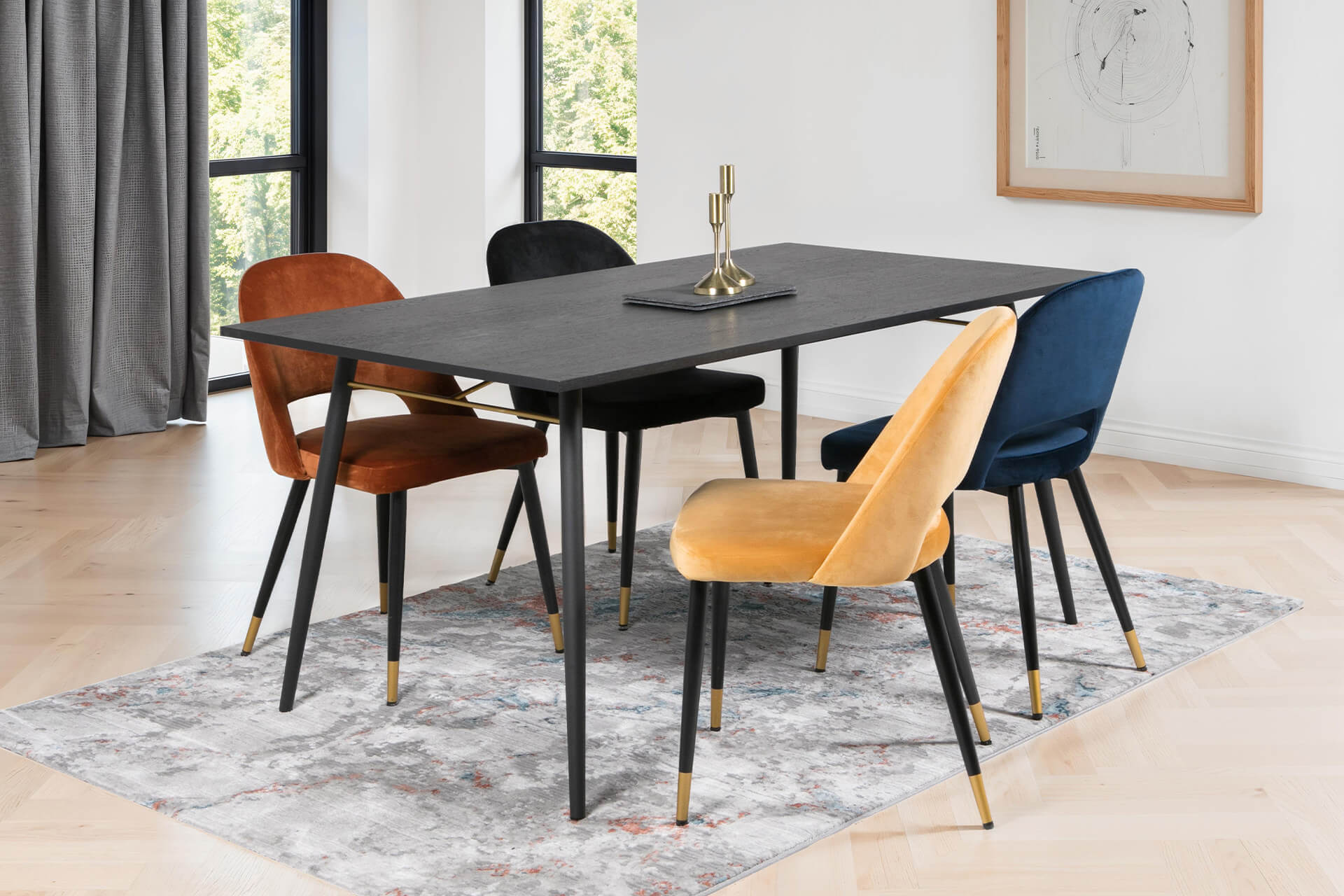 Barcelona 1200 Dining Table Black - Main Image