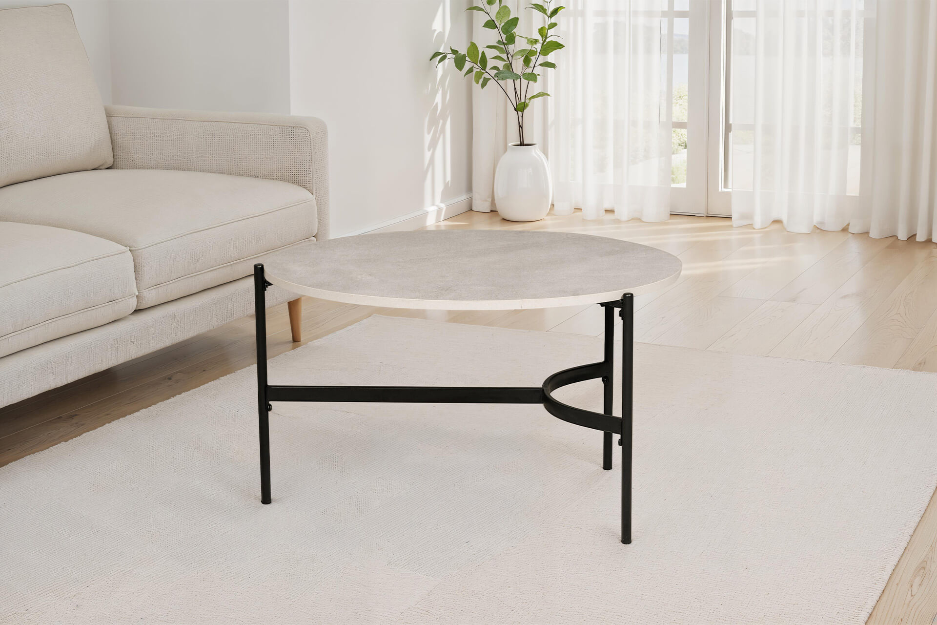 Beau Round Coffee Table Grey - Main Image