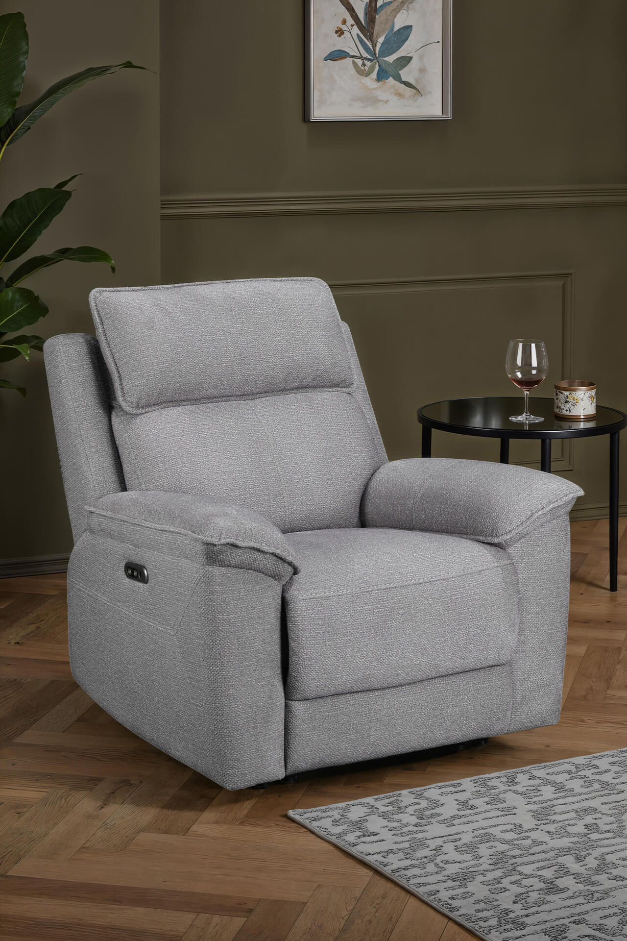 Blaine 1 Seater Electric Recliner Greige - Main Image