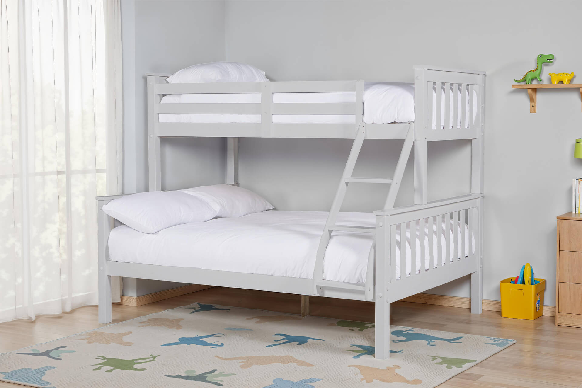 Bronson 3ft & 4ft6 Bunk Beds Grey - Main Image