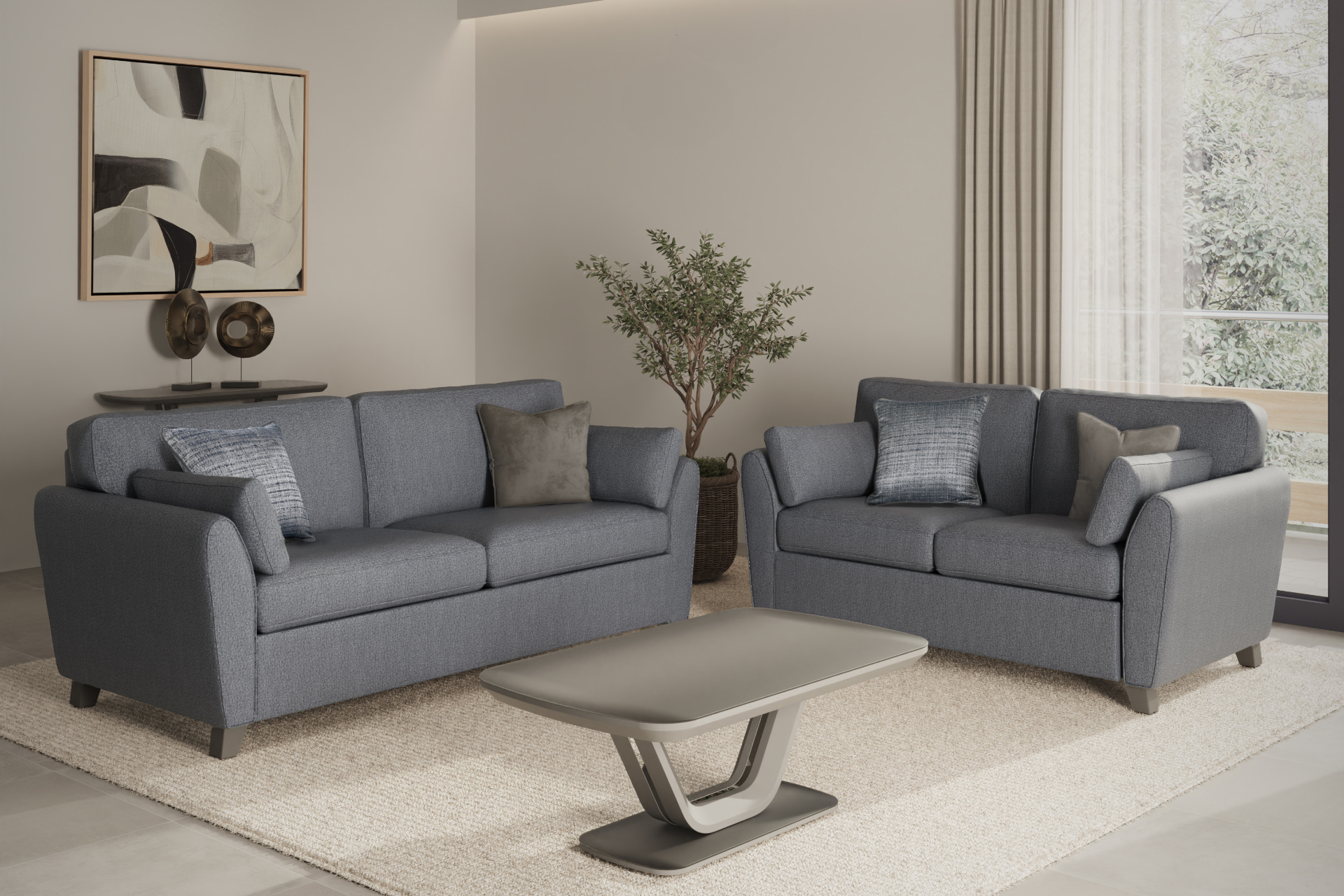 Cantrell 1 Seater Sofa Blue - Main Image