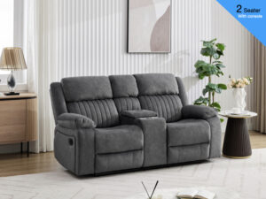 Grenache – 2 Seater Recliner With Console Slate Grey