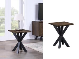 Orta Square Lamp Table Parquet Top