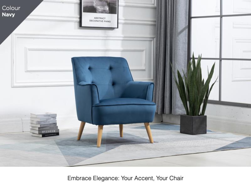 Tara Accent Chair - Navy - Gallery Image