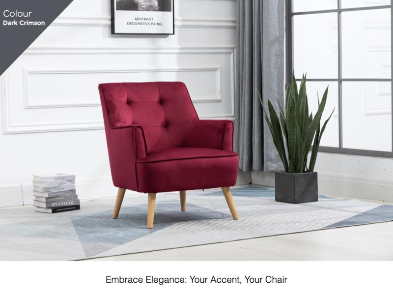 Tara Accent Chair - Dark Crimson - Gallery Image