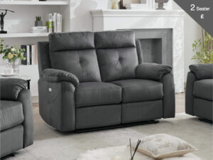 Malaga – 2 Seater Fabric Electric Recliner Anthracite