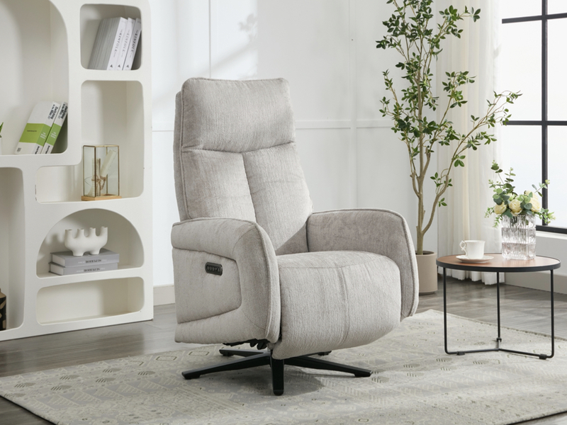 Prestige Fabric Lounge Electric Swivel Chair - Variation 2