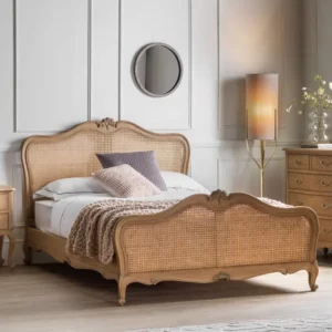 Bethany King Cane Bed Weathered