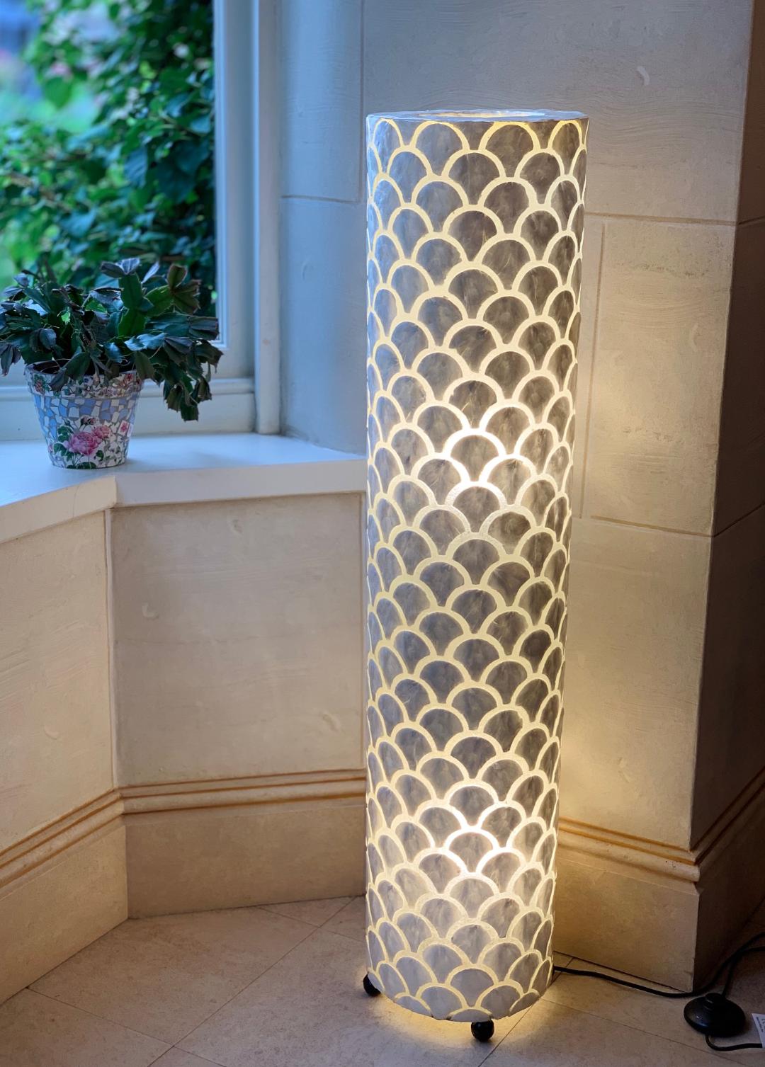 LS55 Shell Ivory Scallop Floor Lamp Medium 100cm - Main Image