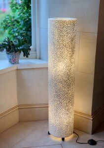 LS88 Wilde Java – Shell Cylinder Floor Lamp Ivory 101cm