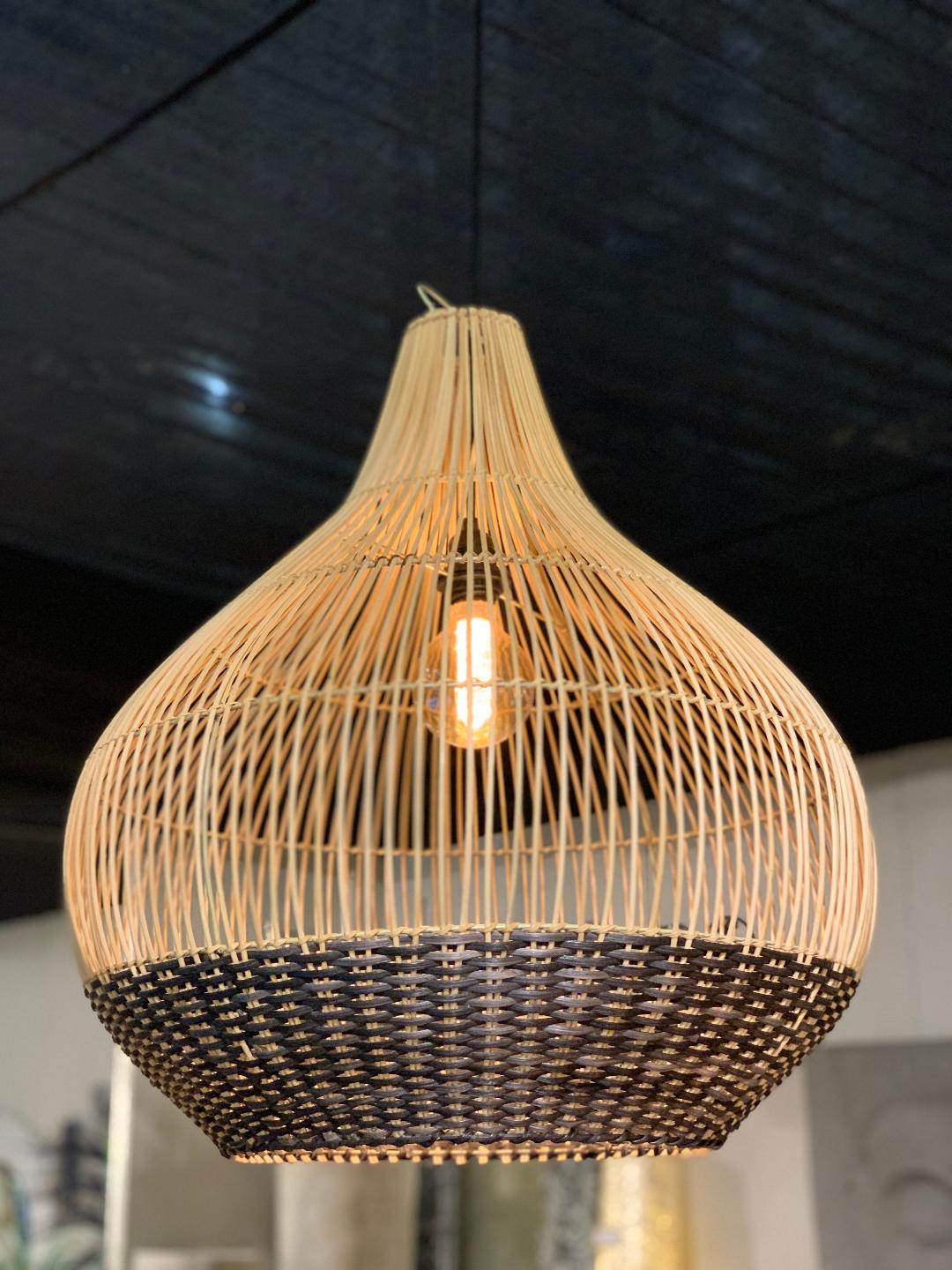 LS200 Rattan Hanging Teardrop Ceiling Light Shade - Main Image