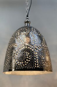LS81 Moroccan Down Ceiling Lighter Silver 110cm