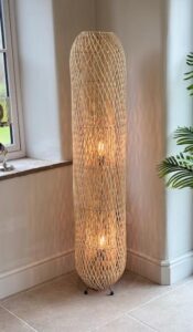 LS32 Wilde Java – Rattan Curve Floor Lamp Natural 150cm