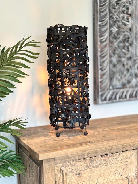 LS23 Bamba Round Floor Table Lamp Dark 50cm - Main Image