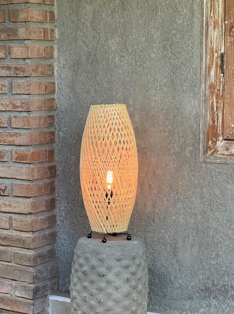 LS33 Rattan Torpedo Table Lamp Natural 50cm - Main Image