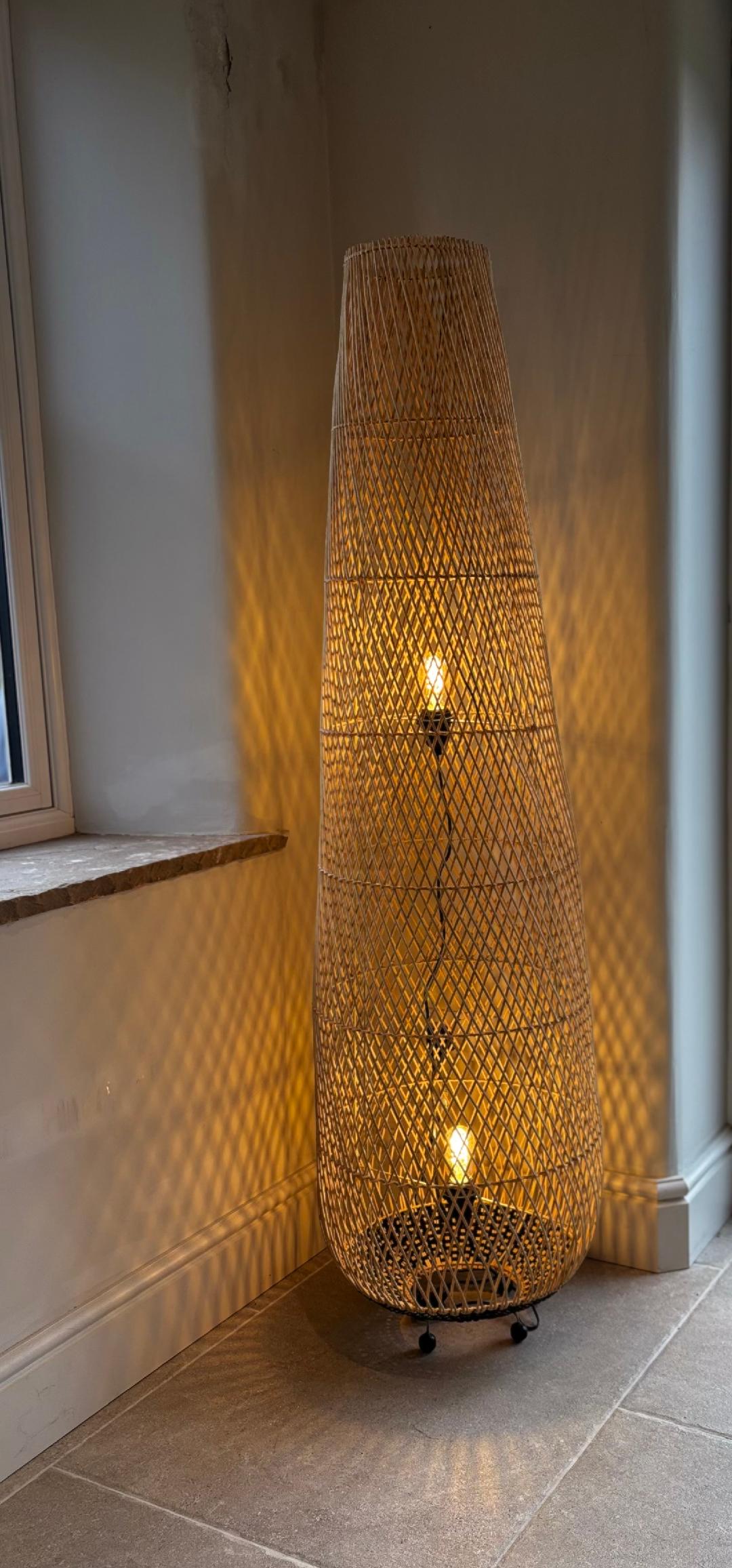 LS45 Rattan Mix Floor Lamp Natural 150cm - Main Image