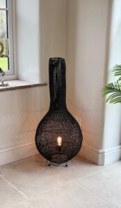 LS39 Rattan Wilde Java – Volcano Floor Lamp XL Dark