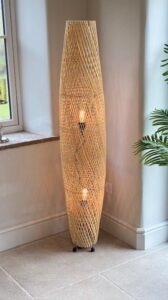 LS35 Rattan Wilde Java – Torpedo Floor Lamp Natural 150cm