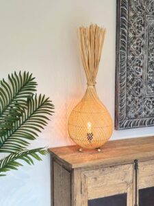 LS36 Rattan Wilde Java – Volcano Table Lamp Natural