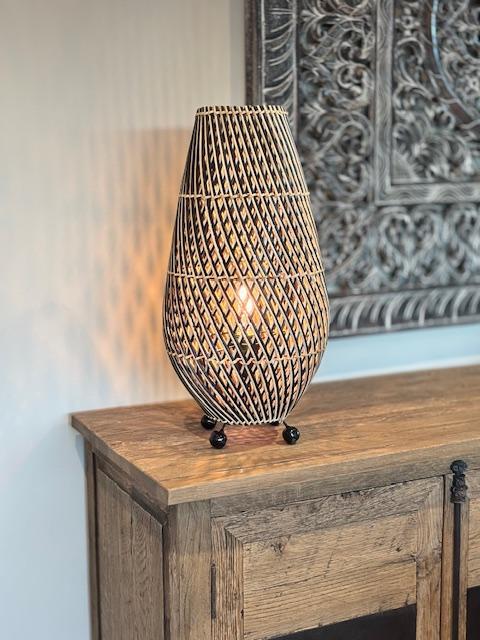 LS44 Palm Combi Weave Table Lamp 50cm - Main Image